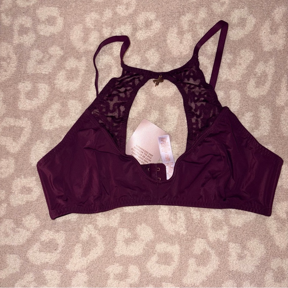Tagged by Savage High-Neck Bralette in purple LARGE NWT - Picture 4 of 6